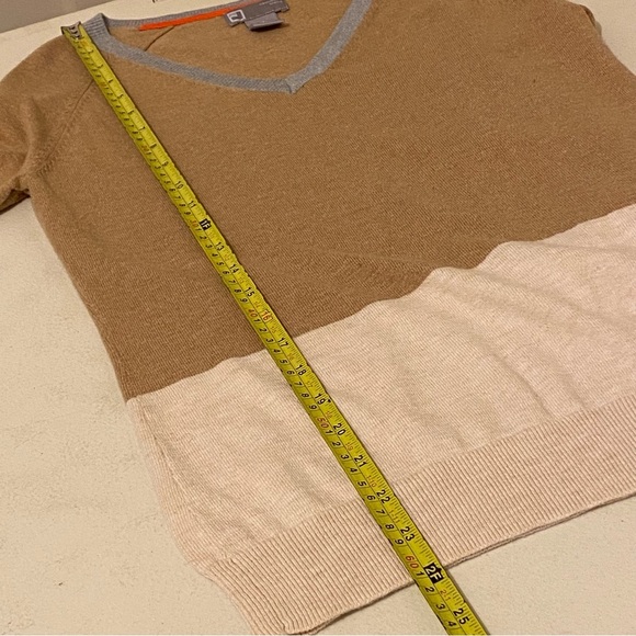 JCP Penny Women's Sweater Size M Colorblock Cardigan V-Neck Cashmere Blend - Picture 9 of 9